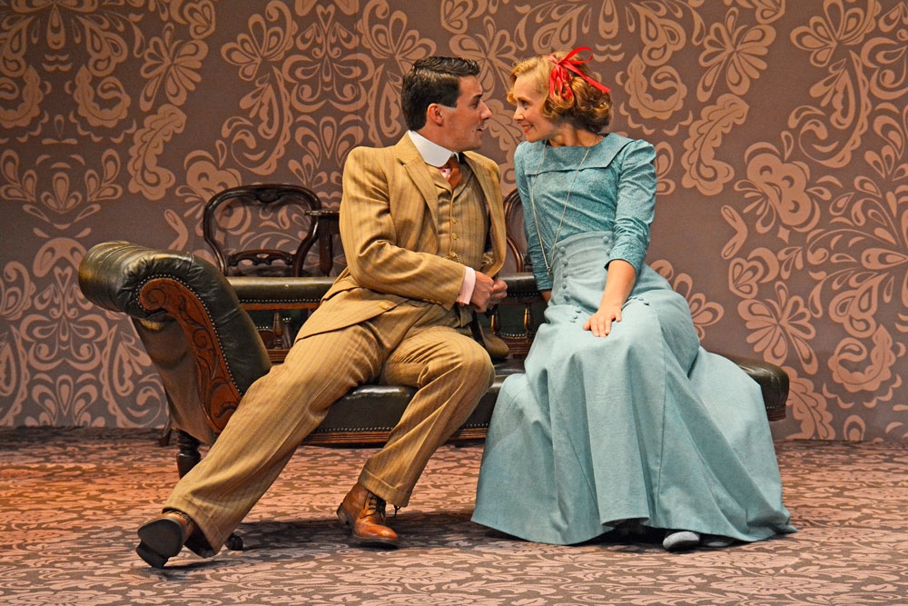 Luke Adamson as Gerald Forbes & Sophia Hatfield as Nancy Holmes in When We Are Married (Northern Broadsides)