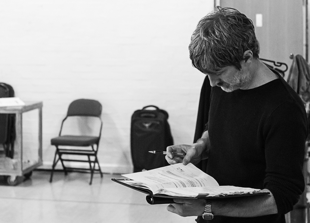 Ryan Pope. Baskerville in rehearsal. Photograph by Brian Roberts.