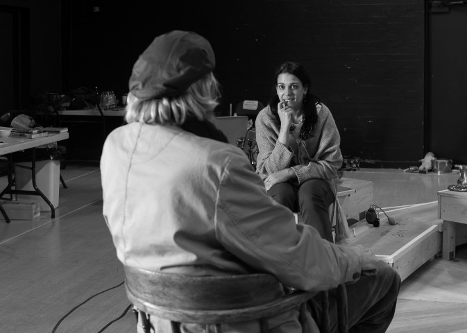 Richard Bremmer & Asha Kingsley. The Story Giant in rehearsal. Photograph by Brian Roberts.